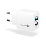 CONNECT IT Fast Charge nabjec adaptr 2USB-A, 3,4A, bl
