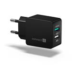 CONNECT IT Fast Charge nabjec adaptr 2USB-A, 3,4A, ern
