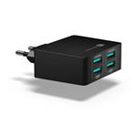 CONNECT IT Fast Charge nabjec adaptr 4USB-A, 4,8A, ern