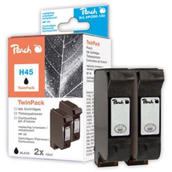 Peach Twin Pack Ink Cartridges black, compatible with Kodak, HP, Apple 51645A, No. 45