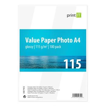 PRINT IT Value Paper Photo A4 115 g/m2 Glossy 100pck/BAL