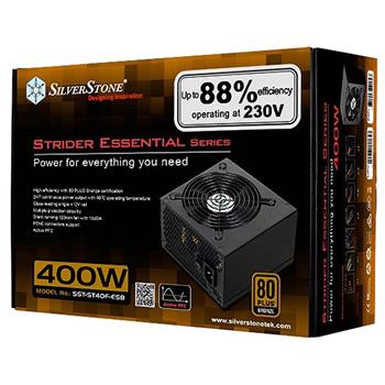 SilverStone zdroj 400W eff. 88% 80Plus Bronze Strider ST40F-ESB, active PFC, 120mm fan