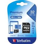 VERBATIM Premium microSDHC 32GB UHS-I V10 U1 + SD adaptr