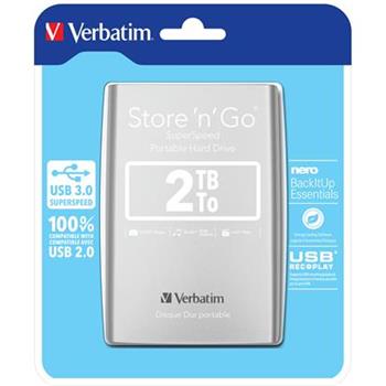 VERBATIM Storen Go 2,5" 2TB USB 3.0 stbrn