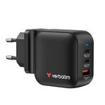 VERBATIM Mini GaN nabjeka 70W - 2x USB-C PD 70W / 1x USB-A QC 3.0 30W